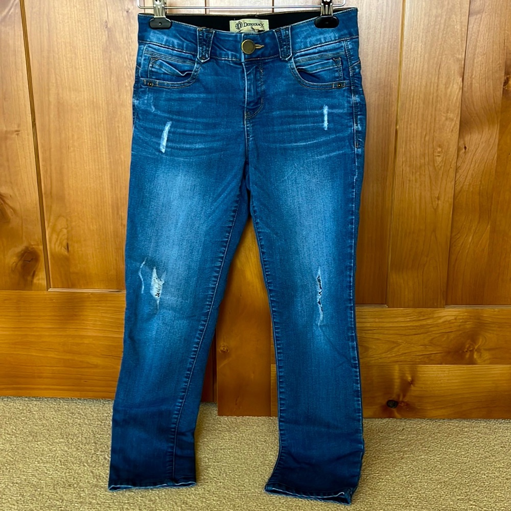 Democracy cropped distressed jeans
